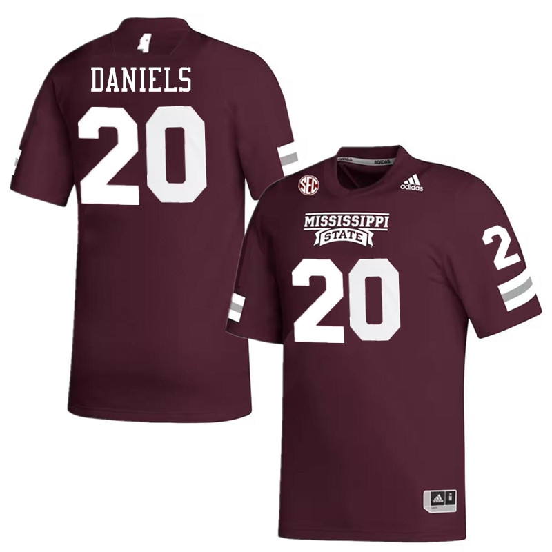 Men #20 Johnnie Daniels Mississippi State Bulldogs College Football Jerseys Stitched-Maroon